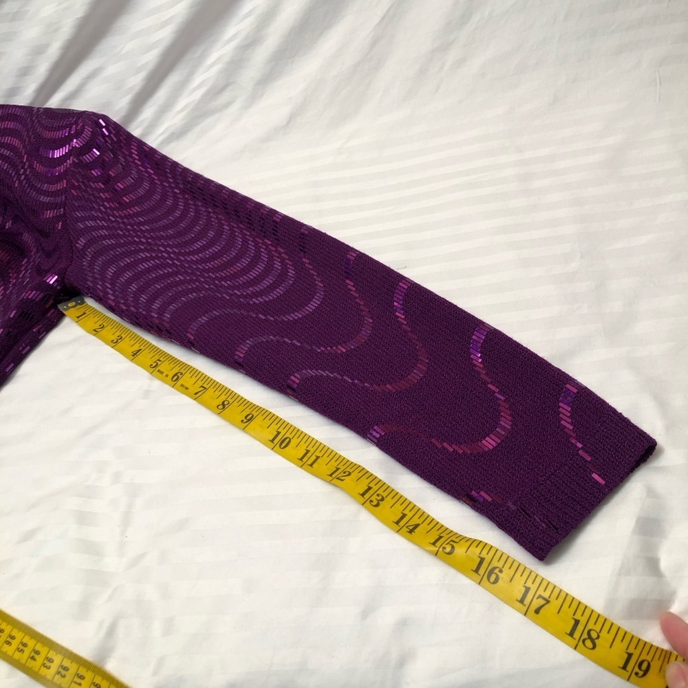 St. John Purple Knit Wave-Pattern Midi Dress - Picture 14 of 16
